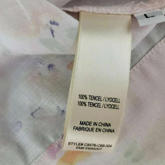 Cloth & stone Size L Button Up front Tiered Floral mini Dress Sleeveless NWOT - Picture 9 of 10